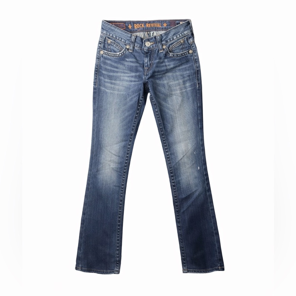 Rock Revival Amy Bootcut Jeans Low Rise Y2K Flare Denim Size 27 Vintage
